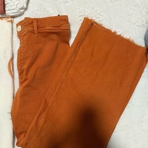 Zara Women's Cropped Orange Jeans